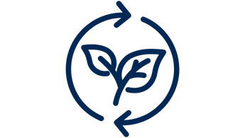 ASHE PDC Summit Track: Sustainability, Environmental Impact | Two leaves grow from a stem inside arrows circling to the right