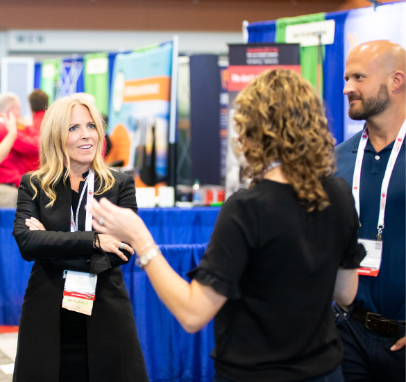 Annual attendees network in the exhibit hall