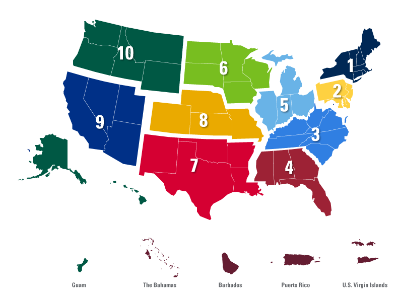 ASHE Chapters Region Map