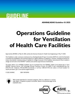 ASHRAE ASHE Guideline 43 Operations Guideline for Ventilation of Health Care Facilities