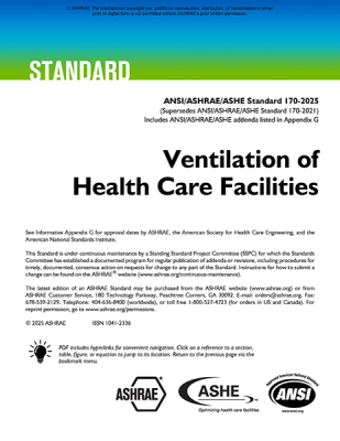 ASHE Ventilation of Health Care Facilities Standard book cover 