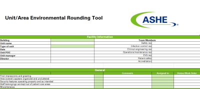 Screenshot of environmental rounding tool excel sheet