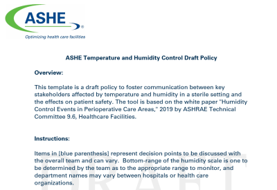 Temperature and Humidity Draft Policy Screenshot