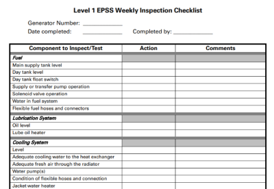 EPSS Weekly Inspection Checklist 2.0 Image